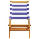 Składane krzesła ogrodowe, 8 szt, niebiesko-biała tkanina