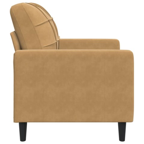 Fotel, brązowy, 60 cm, obity aksamitem