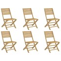 Składane krzesła ogrodowe, 6 szt, 48,5x61,5x87 cm, akacja