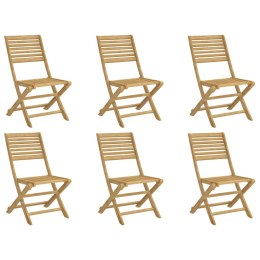 Składane krzesła ogrodowe, 6 szt, 48,5x61,5x87 cm, akacja