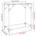 Stolik kawowy z czarnym, szklanym blatem, 80x35x81 cm, stal