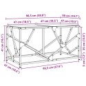 Stolik kawowy ze szklanym blatem, 98,5x50x41 cm, stal