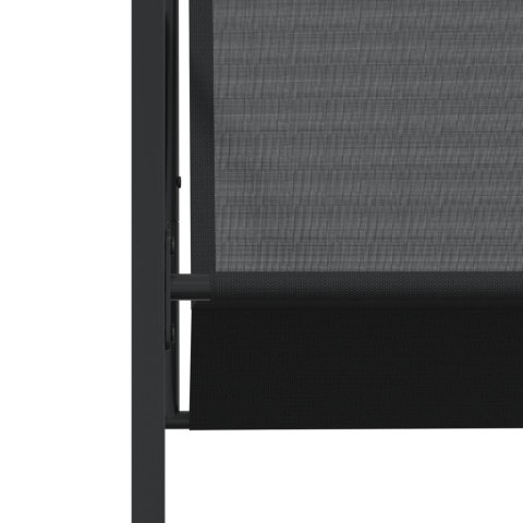 17-częściowy zestaw mebli ogrodowych, czarny, textilene