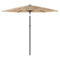 Parasol ogrodowy na stalowym słupku, brązowy, 223x223x213 cm