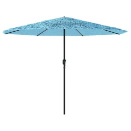 Parasol ogrodowy na stalowym słupku, niebieski, 324x324x247 cm