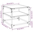 Stolik kawowy ze szklanym blatem, 50x50x45 cm, stal