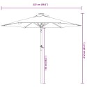 Parasol ogrodowy na stalowym słupku, antracyt, 225x225x212 cm