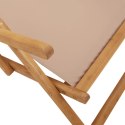Składane krzesła plażowe, 2 szt, taupe, tkanina i lite drewno