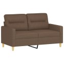 2-osobowa sofa z poduszkami, brązowa, 120 cm, tkanina