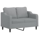 2-osobowa sofa z poduszkami, jasnoszara, 120 cm, tkanina