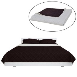Dwustronna pikowana narzuta na łóżko, beżowo-brązowa 170x210 cm