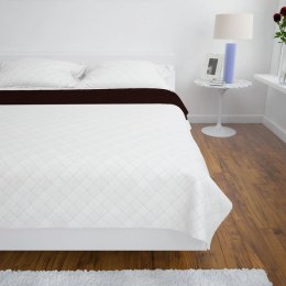 Dwustronna pikowana narzuta na łóżko, beżowo-brązowa 170x210 cm