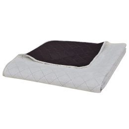 Dwustronna pikowana narzuta na łóżko, beżowo-brązowa 230x260 cm