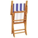 Składane krzesła ogrodowe, 4 szt, niebiesko-biała tkanina