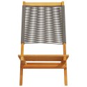 Składane krzesła ogrodowe, 4 szt, szare, lite drewno akacjowe