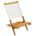 Składane krzesła ogrodowe, 6 szt, kremowa tkanina i drewno