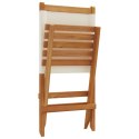 Składane krzesła ogrodowe, 6 szt, kremowa tkanina i drewno