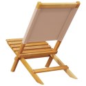 Składane krzesła ogrodowe, 6 szt, tkanina taupe i drewno
