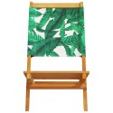 Składane krzesła ogrodowe, 6 szt, zielona tkanina i drewno
