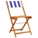 Składane krzesła ogrodowe, 8 szt, niebiesko-biała tkanina