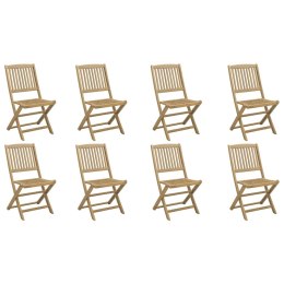 Składane krzesła ogrodowe, 8 szt, 48,5x57x90 cm, akacja