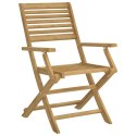 Składane krzesła ogrodowe, 8 szt, 54,5x61,5x86,5 cm, akacja