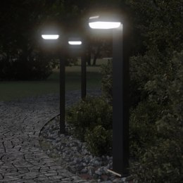 Zewnętrzne lampy stojące, 3 szt, czarne, 80 cm, aluminium
