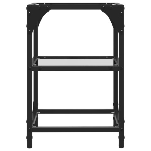 Stoliki kawowe ze szklanym blatem, 2 szt, 30x30x45 cm, stal