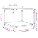 Stoliki kawowe ze szklanym blatem, 2 szt, 50x50x40 cm, stal