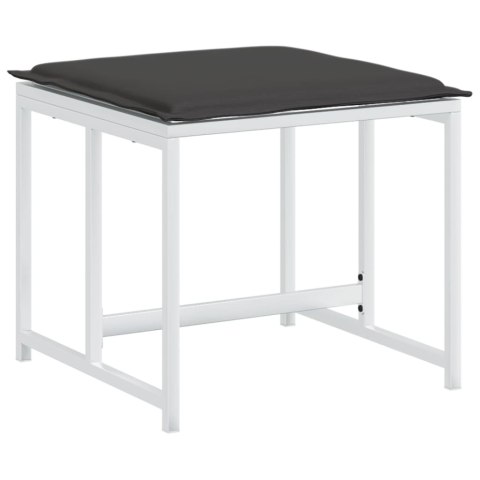 11-częściowy zestaw mebli ogrodowych z poduszkami, biały, textilene