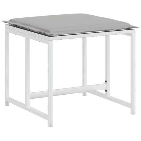 17-częściowy zestaw mebli ogrodowych z poduszkami, biały, textilene