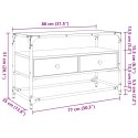 Szafka pod TV ze szklanym blatem, brązowy dąb, 80x35x51 cm