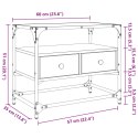 Szafka pod TV ze szklanym blatem, czarna, 60x35x51 cm