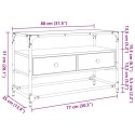 Szafka pod TV ze szklanym blatem, przydymiony dąb, 80x35x51 cm