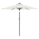 Parasol ogrodowy na stalowym słupku, biały, 225x225x212 cm