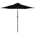 Parasol ogrodowy na stalowym słupku, czarny, 225x225x212 cm