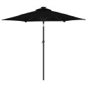 Parasol ogrodowy na stalowym słupku, czarny, 225x225x212 cm