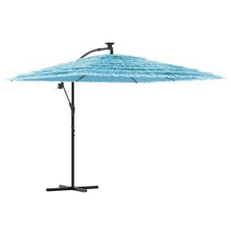 Parasol ogrodowy na stalowym słupku, niebieski, 269x269x235 cm