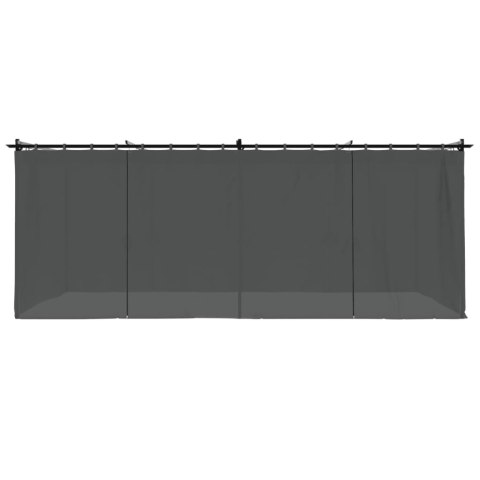 Altana ogrodowa z zasłonami, antracytowa, 6x3 m, stal