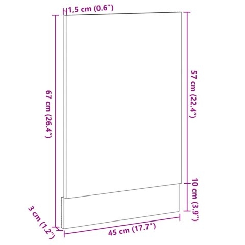 Panel do zabudowy zmywarki, kolor dąb sonoma, 45x3x67 cm