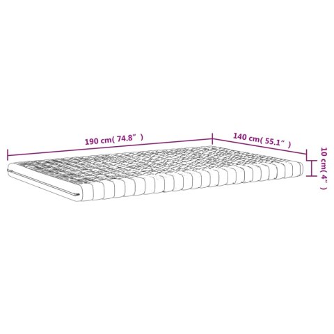 Materac piankowy, biały 140x190 cm, 7-strefowy, twardość 20 ILD Lumarko!