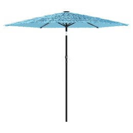 Parasol ogrodowy na stalowym słupku, niebieski, 268x268x226 cm