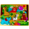 Tooky Toy Drewniane Puzzle Zwierzątka w Lesie Dopasuj Kształty Lumarko!