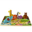 Tooky Toy Drewniane Puzzle Zwierzątka w Lesie Dopasuj Kształty Lumarko!