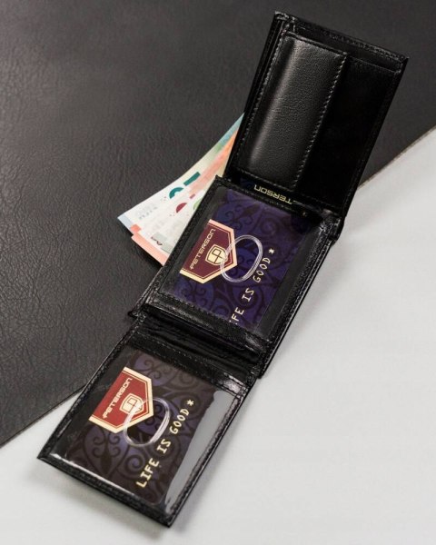 Mały, skórzany portfel męski bez zapięcia Lumarko!