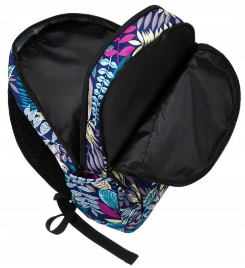 Klasyczny, damski plecak z poliestru w roślinny wzór - Rovicky