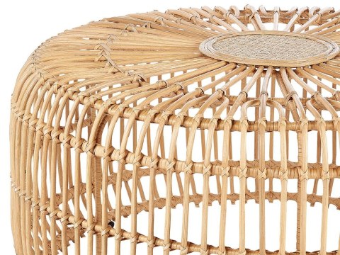 Stolik ogrodowy rattanowy okrągły ⌀ 85 cm naturalny RANDAZZO