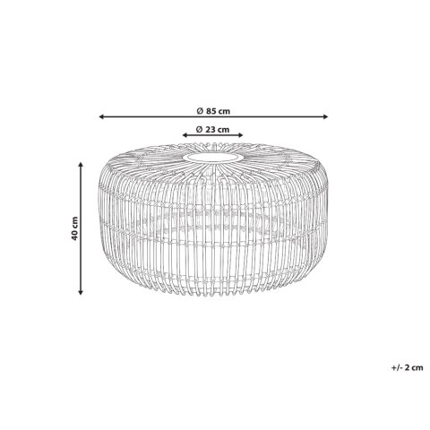 Stolik ogrodowy rattanowy okrągły ⌀ 85 cm naturalny RANDAZZO