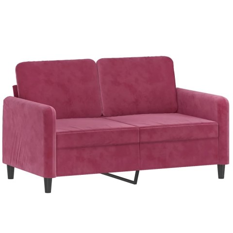 2-osobowa sofa z poduszkami, winna czerwień, 120 cm, aksamit Lumarko!