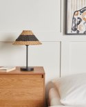 Lampa stołowa pleciona beżowa z czarnym MOMBA